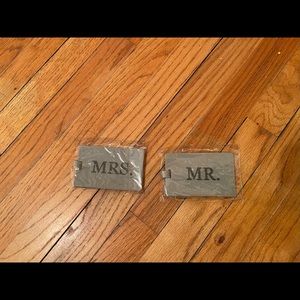 Set of Mr and Mrs luggage tags